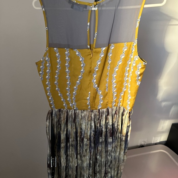 BCBGMaxAzria Yellow and Gray Fringe Mini Dress - Picture 5 of 8